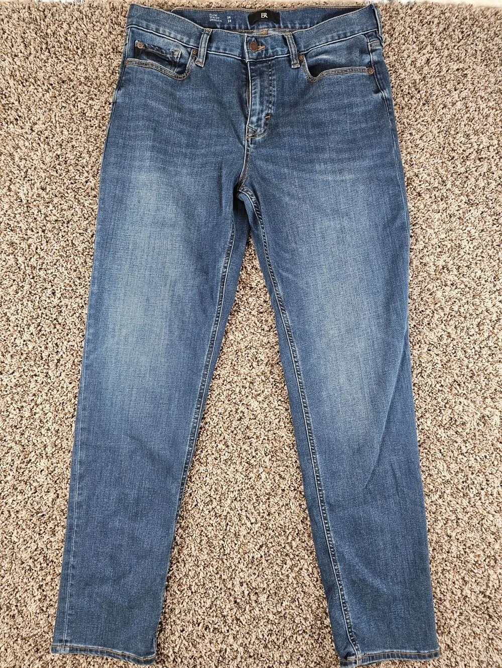 Banana Republic Mens Sz 34x34 Slim Leg Medium Wash Blue Jeans